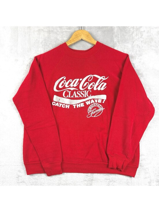 Tops - Vintage Coca-Cola Classic Red Graphic Crewneck Sweatshirt Catch the Wave XS 80s